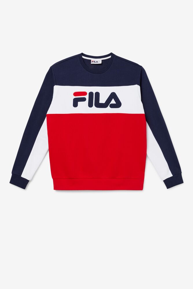 Chandals Fila Lesner Fleece Crew Hombre 410 Peac/Wht/Cred | 165829AVK