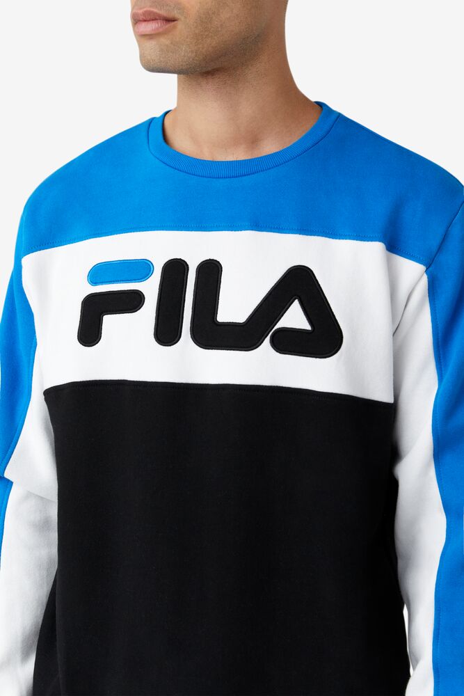 Chandals Fila Lesner Fleece Crew Hombre 916 Dblu/Wht/Blk | 910435RQG