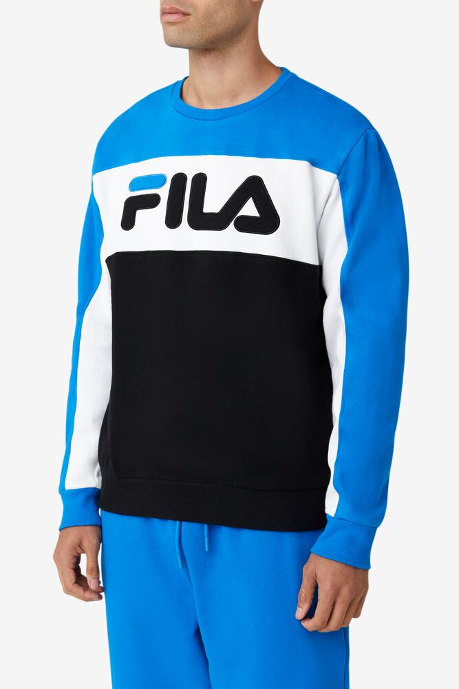 Chandals Fila Lesner Fleece Crew Hombre 916 Dblu/Wht/Blk | 910435RQG