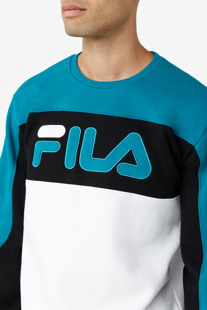 Chandals Fila Lesner Fleece Crew Hombre 496 Hblu/Wht/Blk | 638574FPR