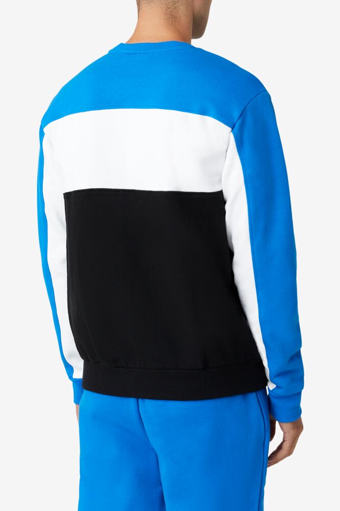 Chandals Fila Lesner Fleece Crew Hombre 916 Dblu/Wht/Blk | 029378ZTW