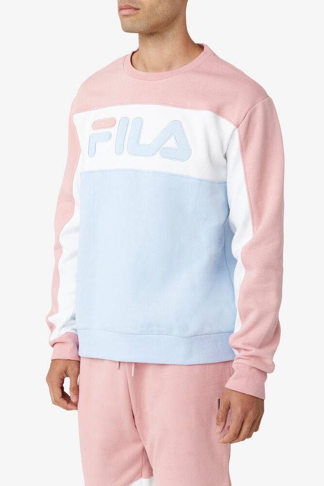 Chandals Fila Lesner Fleece Crew Hombre 967 Pshad/Wht/Cblu | 954061ZIN