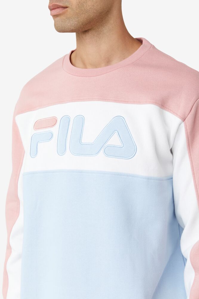 Chandals Fila Lesner Fleece Crew Hombre 967 Pshad/Wht/Cblu | 954061ZIN