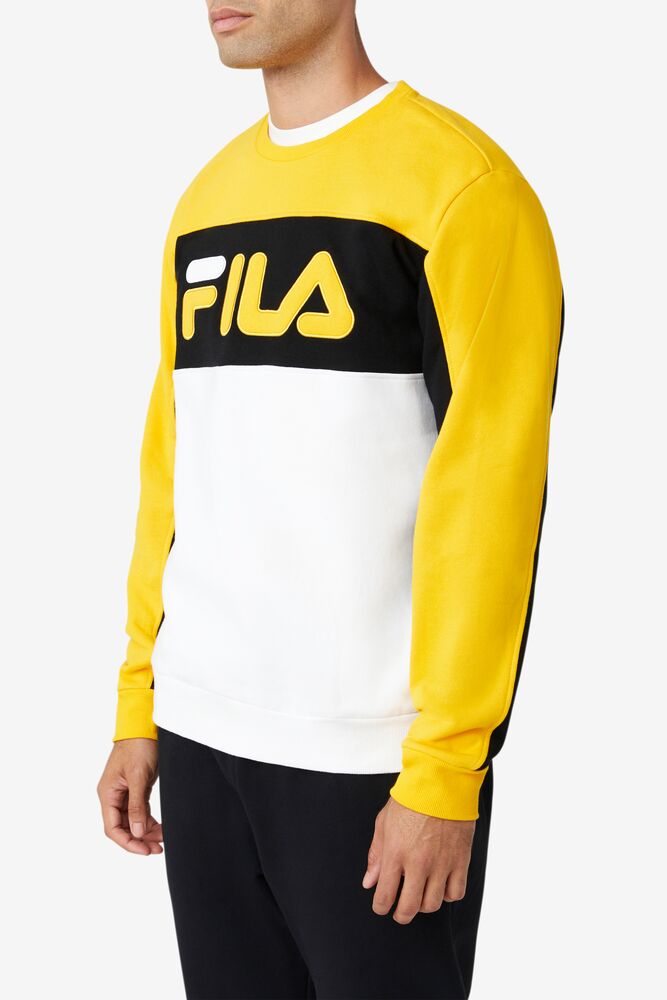 Chandals Fila Lesner Fleece Crew Hombre 755 Gfus/Blk/Wht | 169478JLG