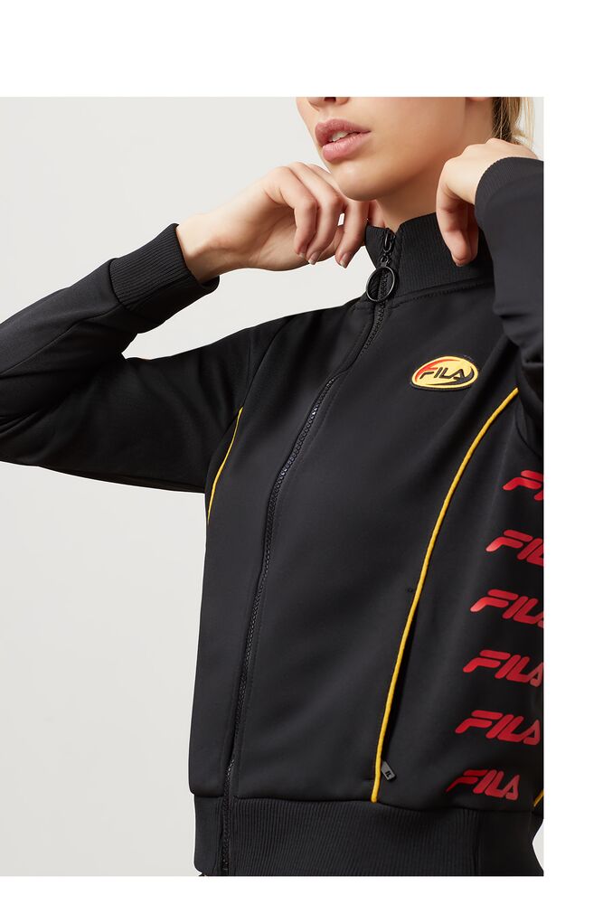 Chaqueta de Chandal Fila Fernanda Track Jacket Mujer Blk/Cred/Gfus | 503419CFH