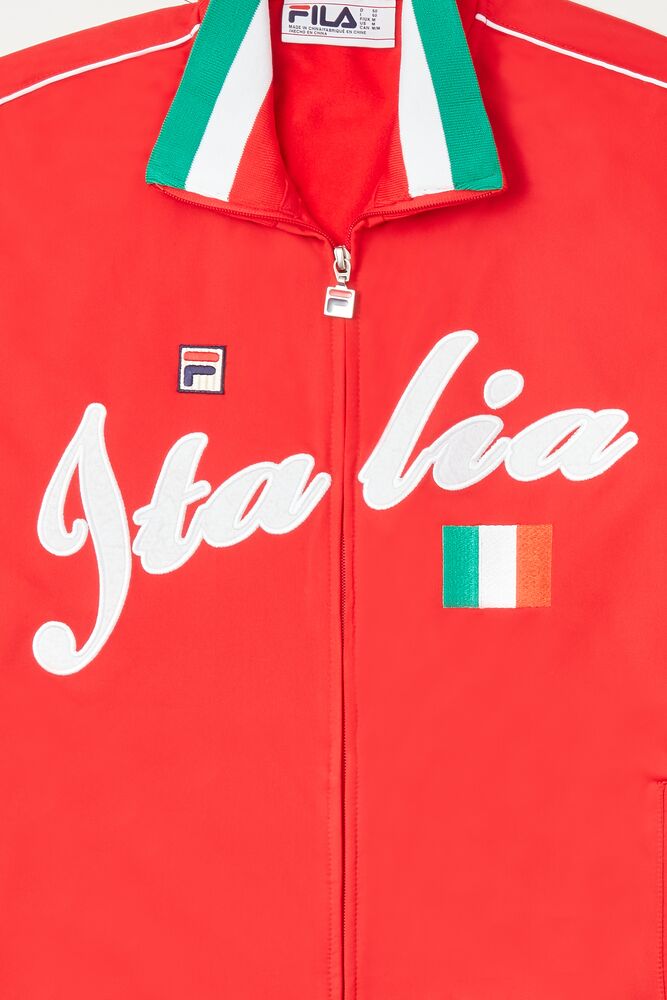 Chaqueta de Chandal Fila Italia Track Jacket Unisex Rojas Blancas | 089364QLW