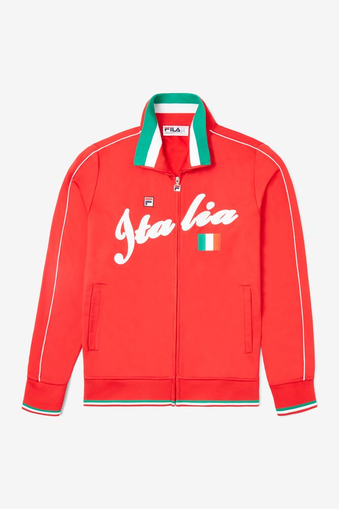 Chaqueta de Chandal Fila Italia Track Jacket Unisex Rojas Blancas | 089364QLW