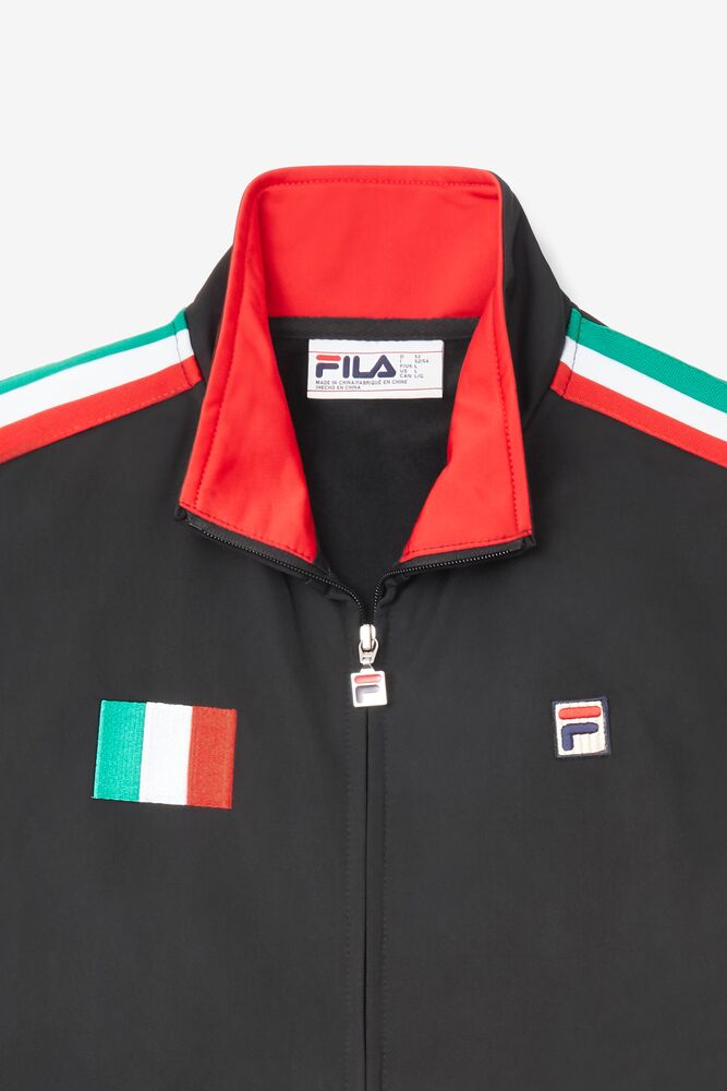 Chaqueta de Chandal Fila Italy Track Jacket Unisex Negras Rojas | 982153DCU