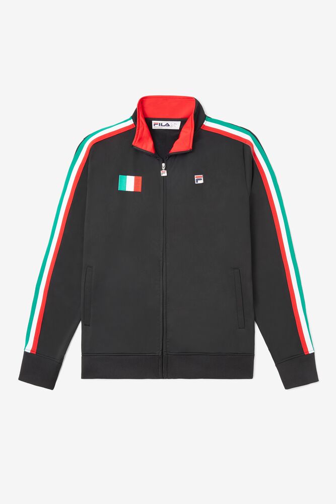 Chaqueta de Chandal Fila Italy Track Jacket Unisex Negras Rojas | 630274IOC