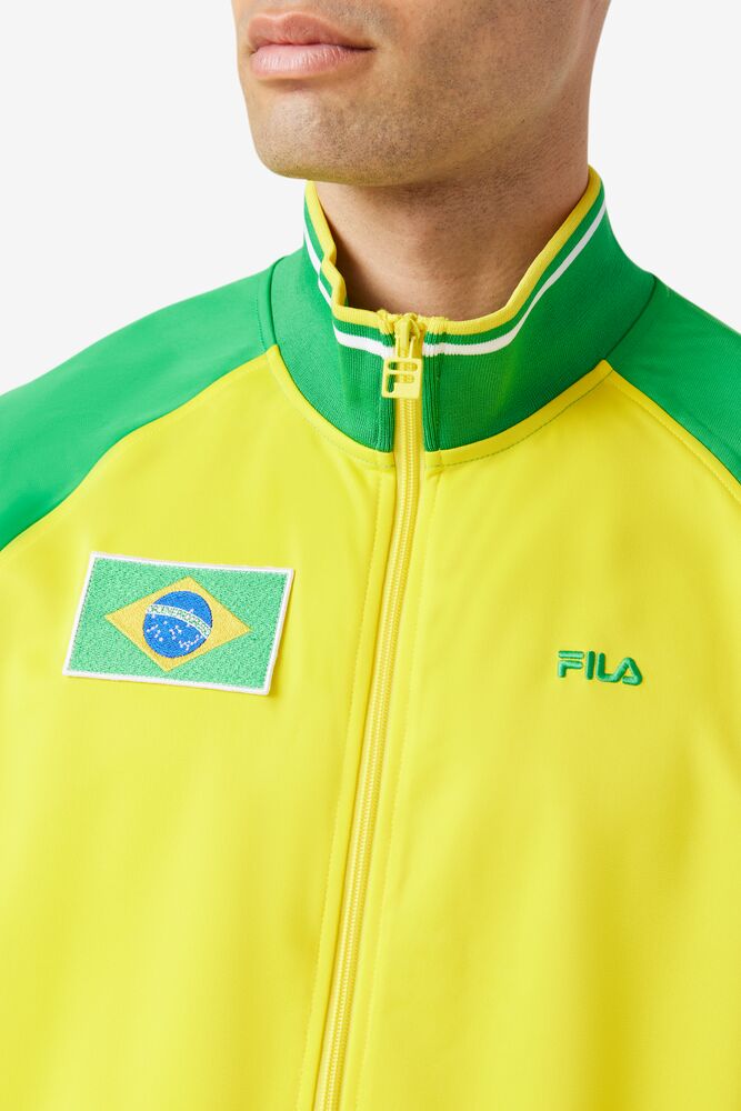 Chaquetas Fila Brazil Track Jacket Unisex Amarillo Verde Blancas | 641792YKC