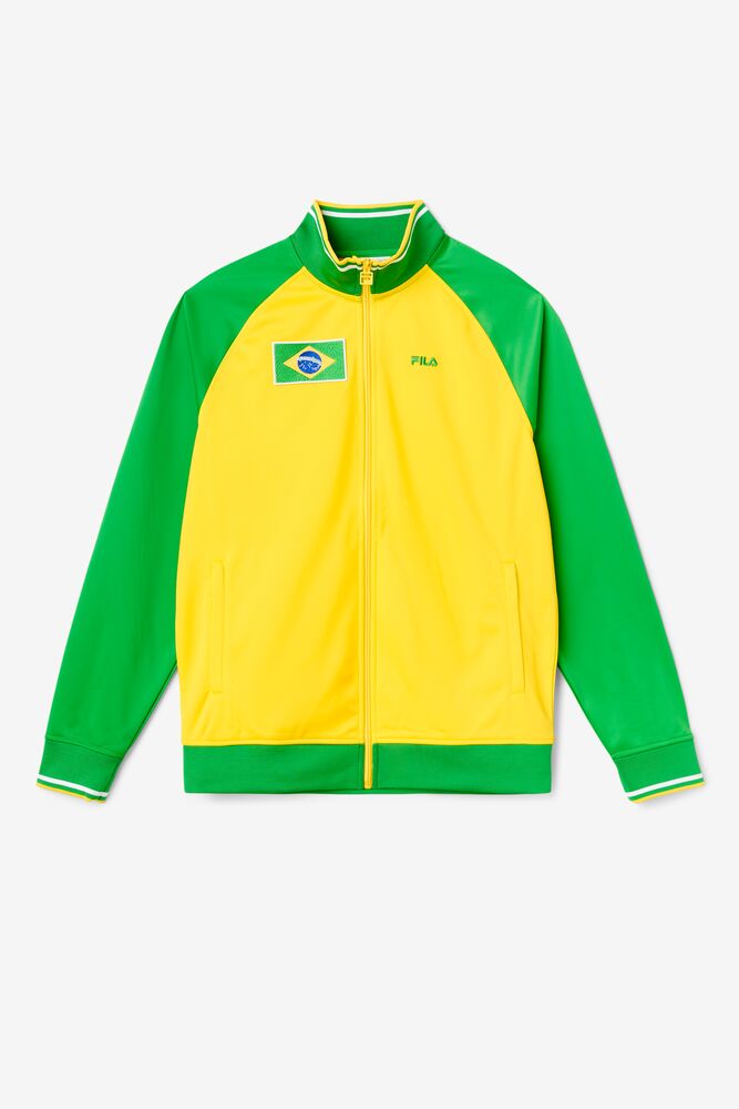 Chaquetas Fila Brazil Track Jacket Unisex Amarillo Verde Blancas | 641792YKC