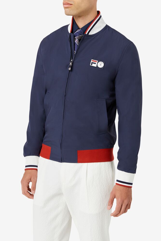 Chaquetas Fila Brooks Brothers X Fila Stadium Jacket Hombre Azul Marino | 851936WBZ