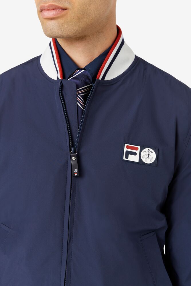 Chaquetas Fila Brooks Brothers X Fila Stadium Jacket Hombre Azul Marino | 851936WBZ