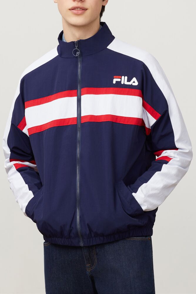 Chaquetas Fila Carter Woven Jacket Hombre Peac/Wht/Cred | 837561MAJ