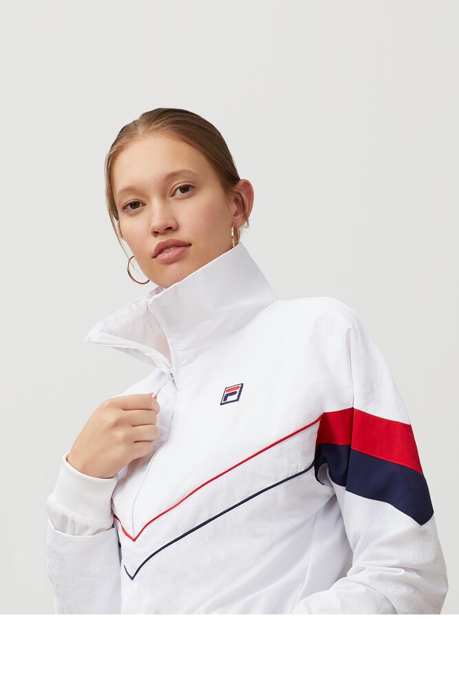 Chaquetas Fila Chiaki Wind Jacket Mujer Wht/Peac/Cred | 864109OIJ