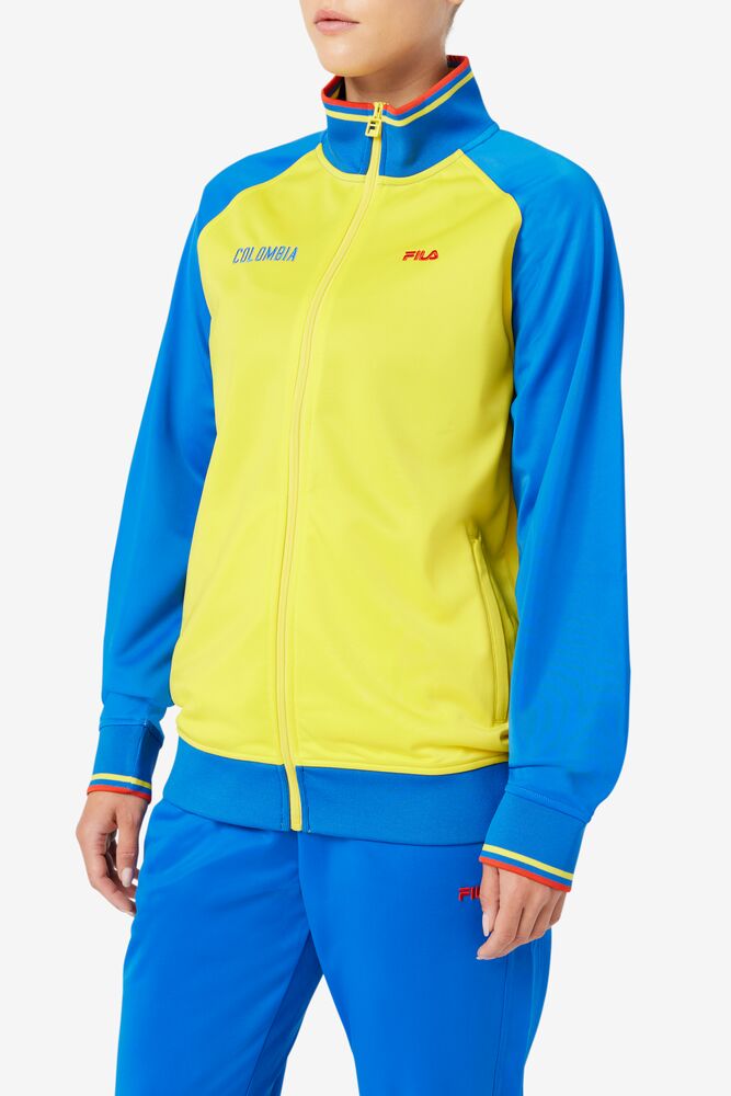 Chaquetas Fila Colombia Track Jacket Unisex Amarillo Azules Rojas | 517340RVP