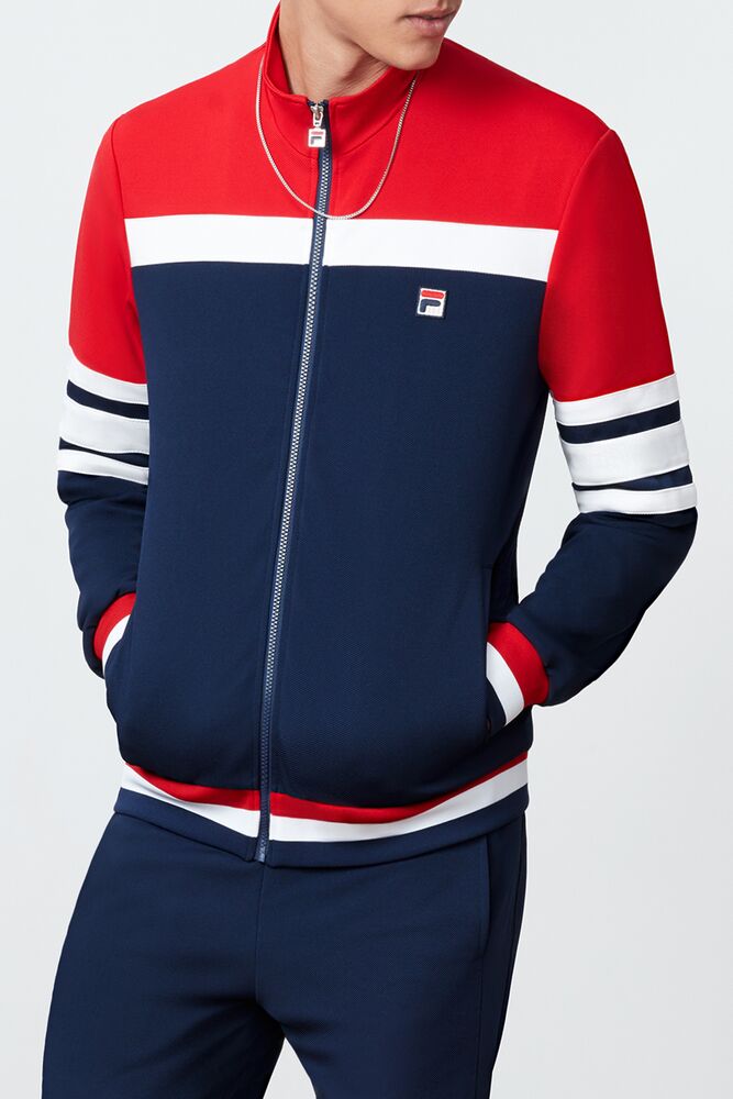 Chaquetas Fila Courto Jacket Hombre Cred/Navy/Wht | 458236HFB