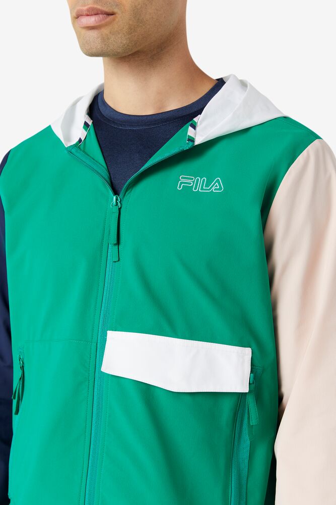 Chaquetas Fila Dutton Woven Wind Jacket Hombre Verde Rosas | 082461HNE