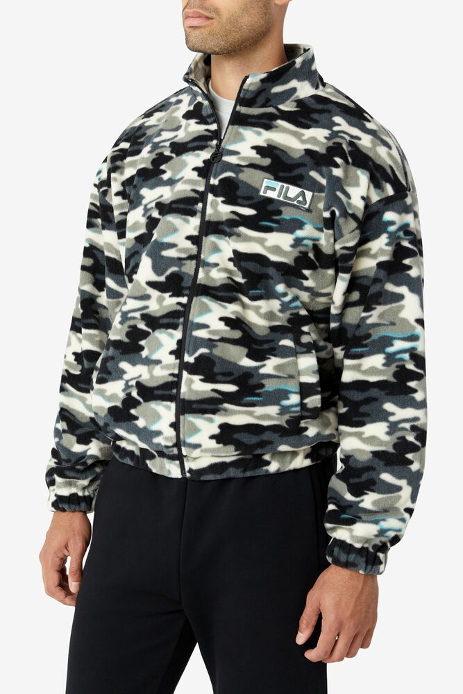 Chaquetas Fila Frantry Camo Jacket Hombre Negras | 104256KHZ