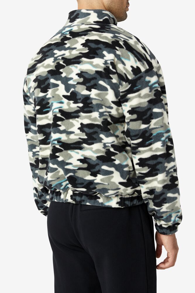 Chaquetas Fila Frantry Camo Jacket Hombre Negras | 104256KHZ