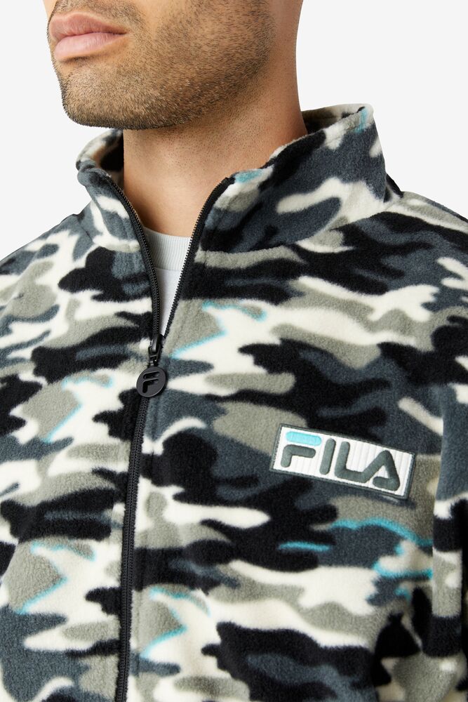 Chaquetas Fila Frantry Camo Jacket Hombre Negras | 104256KHZ