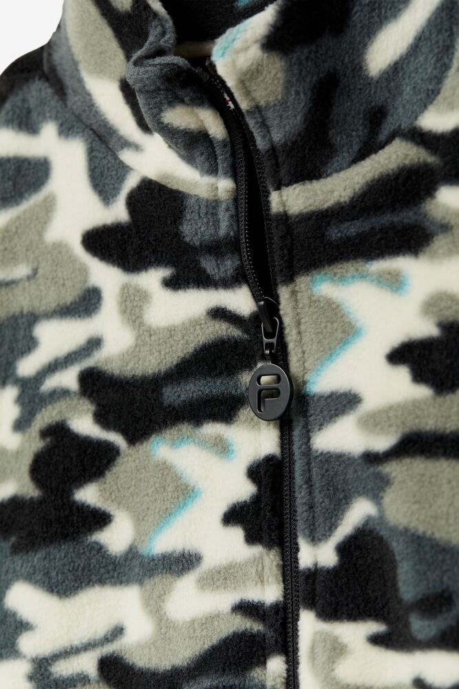 Chaquetas Fila Frantry Camo Jacket Hombre Negras | 104256KHZ