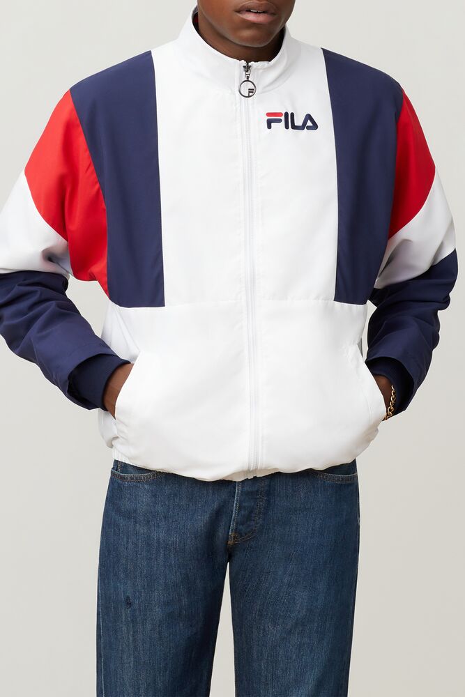 Chaquetas Fila Hambly Wind Jacket Hombre Wht/Peac/Cred | 640198CHW