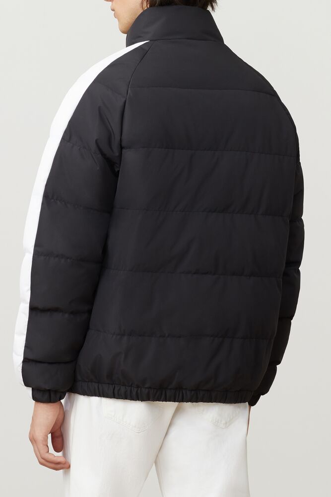 Chaquetas Fila Ledger Puffa Jacket Hombre Blk/Wht | 564781CYL