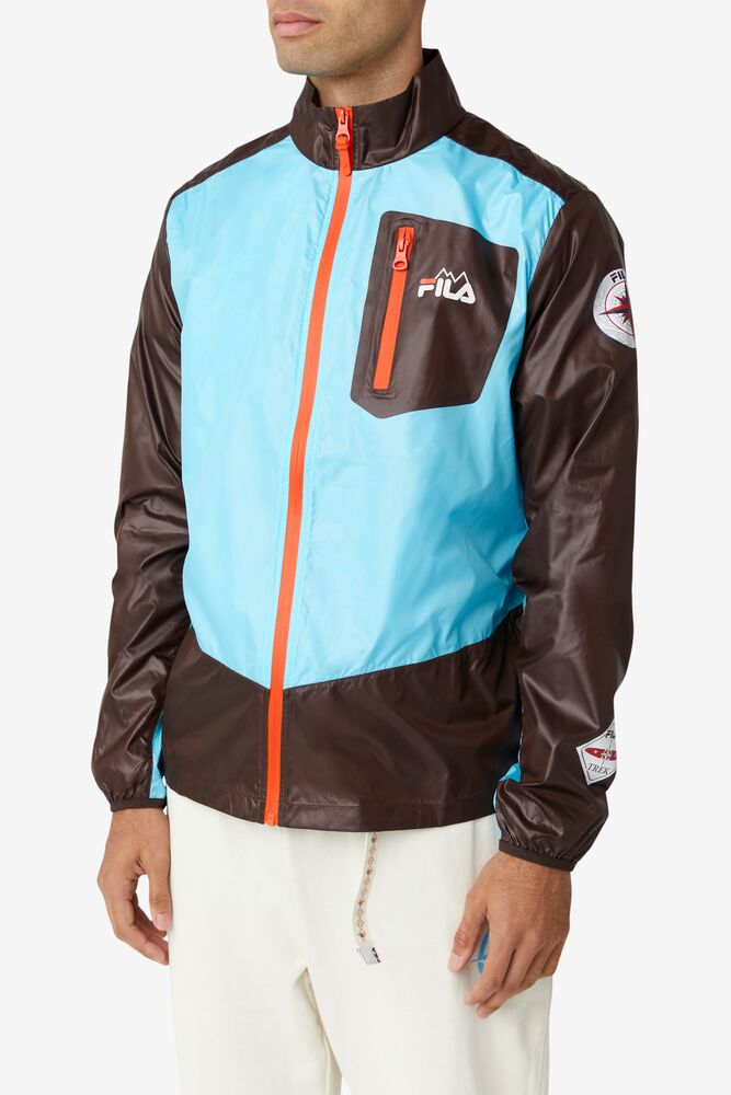 Chaquetas Fila Pinnacle Jacket Hombre Azules Naranjas | 986253LQZ