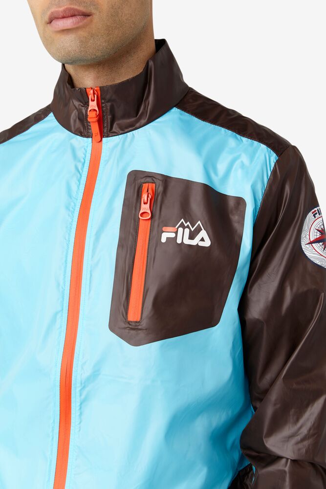 Chaquetas Fila Pinnacle Jacket Hombre Azules Naranjas | 986253LQZ