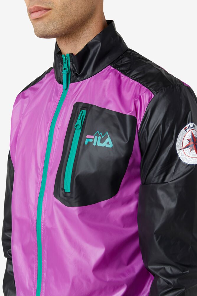 Chaquetas Fila Pinnacle Jacket Hombre Moradas Negras Verde | 807241DAU