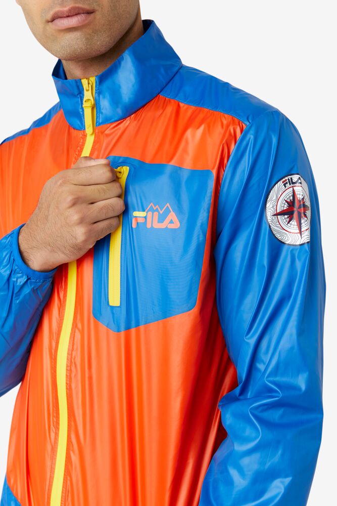 Chaquetas Fila Pinnacle Jacket Hombre Naranjas Azules Limón | 659710IFZ