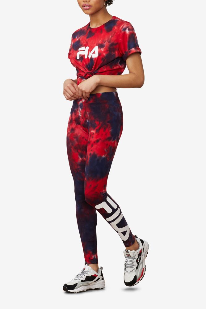 Leggins Fila Laila Tie Dye Legging Mujer Rojas | 945876XPL