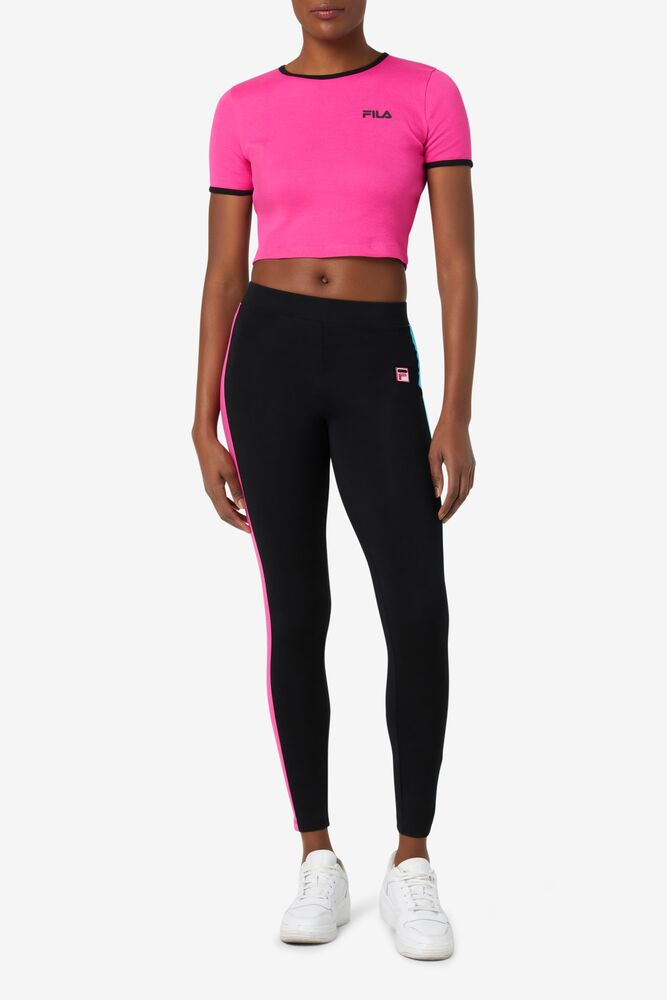 Leggins Fila Riviera Legging Mujer Negras Rosas Azules | 921065TCV