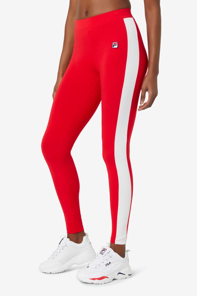 Leggins Fila Riviera Legging Mujer Rojas Blancas | 761459AHQ