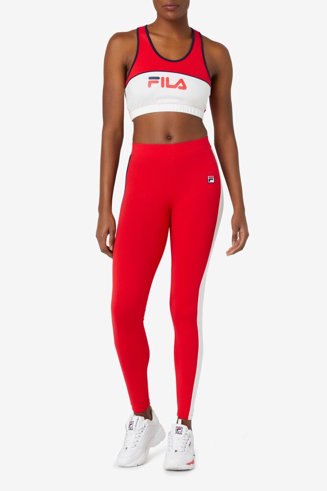 Leggins Fila Riviera Legging Mujer Rojas Blancas | 761459AHQ