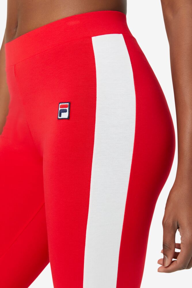 Leggins Fila Riviera Legging Mujer Rojas Blancas | 761459AHQ