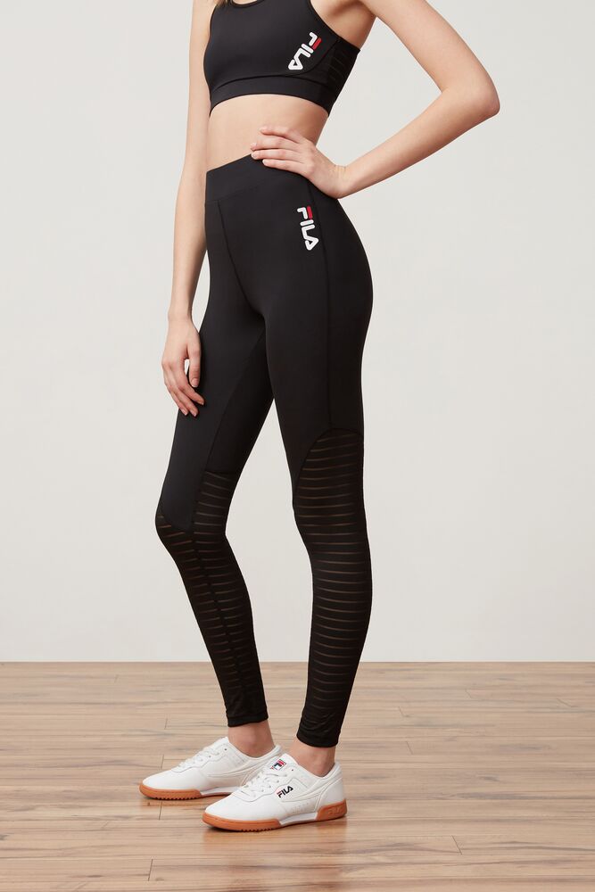 Leggins Fila Soni Burnout High Rise Legging Mujer Negras | 781265OJH