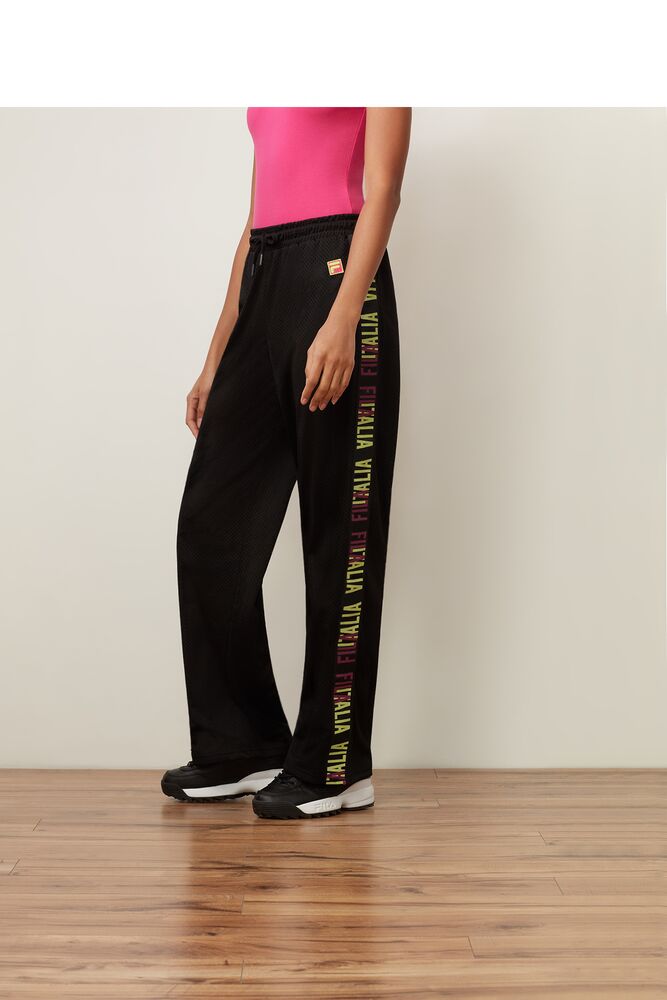 Pantalon Fila Adora Wide Leg Pant Mujer Blk/Fprp/Sgrn | 912867REX