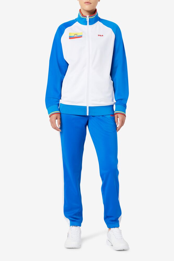 Pantalon Fila Ecuador Track Pant Unisex Azules Blancas Rojas | 165480IMG