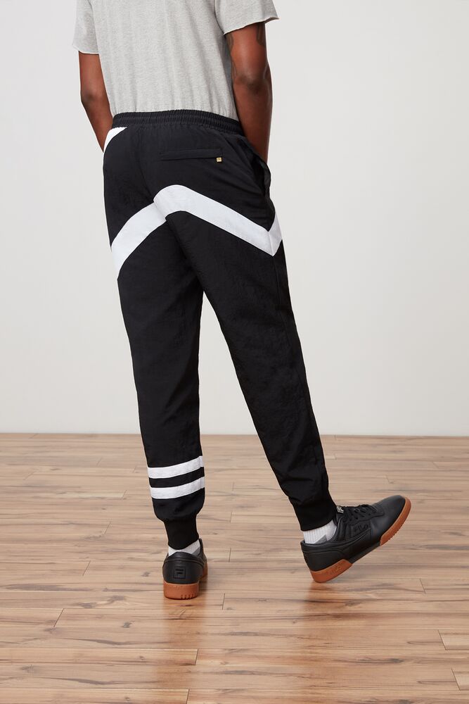 Pantalon Fila Grant Hill Zenith Woven Pant Hombre Negras Blancas Negras | 248061LJW