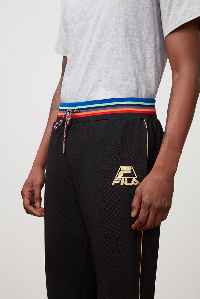 Pantalon de Chándal Fila Grant Hill Prism Track Pant Hombre Blk/Gld | 570498BGT