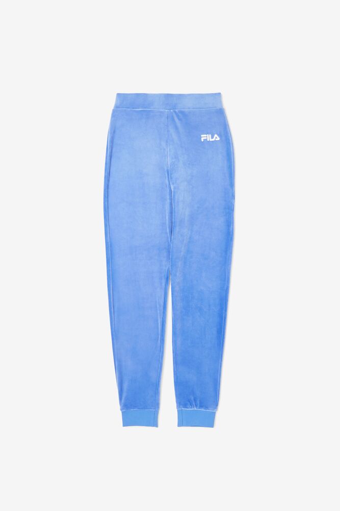 Pantalones Jogger Fila Sara Velour Jogger Mujer Azules Blancas | 352796KYO