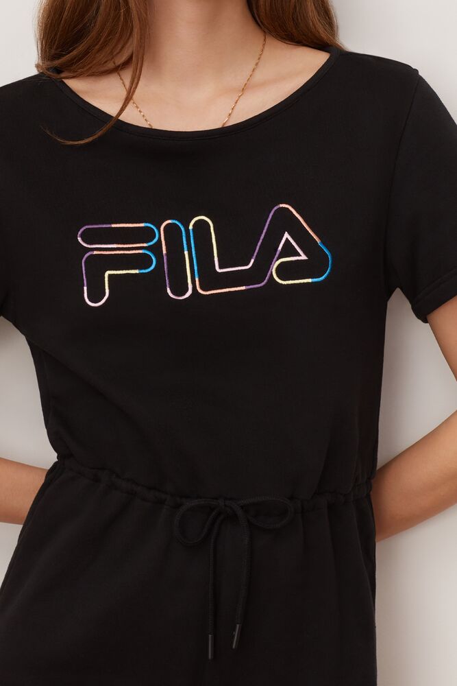 Peleles Fila Delaney Romper Mujer Negras | 926851PHL