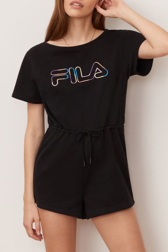 Peleles Fila Delaney Romper Mujer Negras | 926851PHL