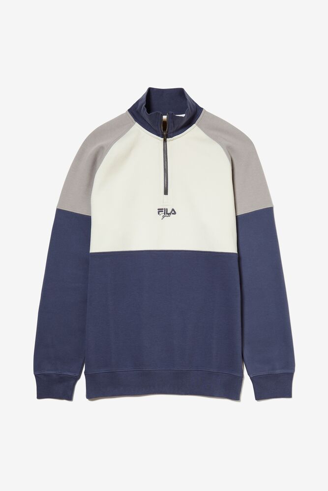 Pullover Fila Sebastian Half Zip Pullover Hombre 290 Ash / Rabbit | 942180MHS