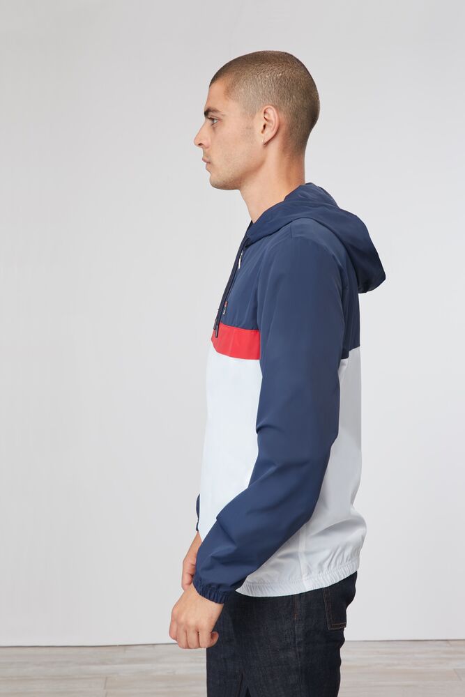 Ropa De Abrigo Fila Turin Windjacket Hombre Wht/Cred/Navy | 592704TQC