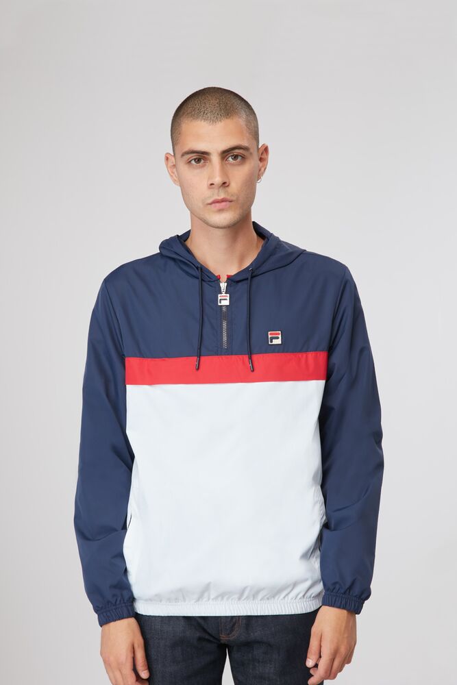 Ropa De Abrigo Fila Turin Windjacket Hombre Wht/Cred/Navy | 592704TQC