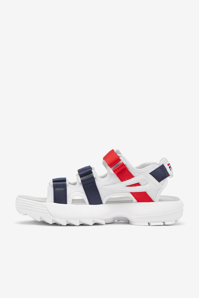 Sandalias Deslizantes Fila Disruptor Sandal Slide Sandals Hombre Blancas Azul Marino Rojas | 670451ANQ