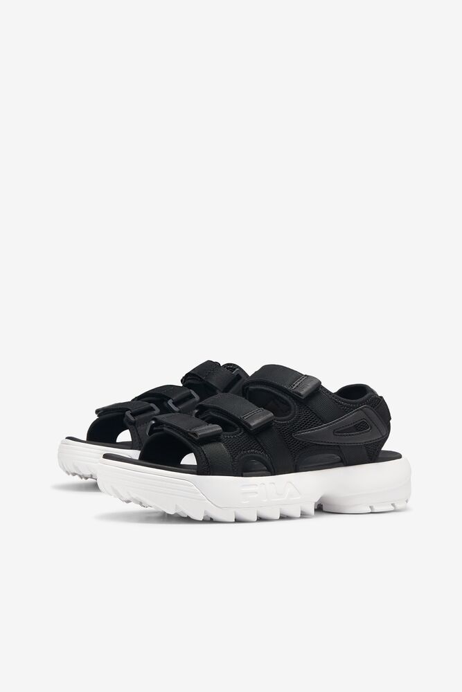 Sandalias Deslizantes Fila Disruptor Sandal Slide Sandals Mujer Negras Negras Blancas | 538417CMN